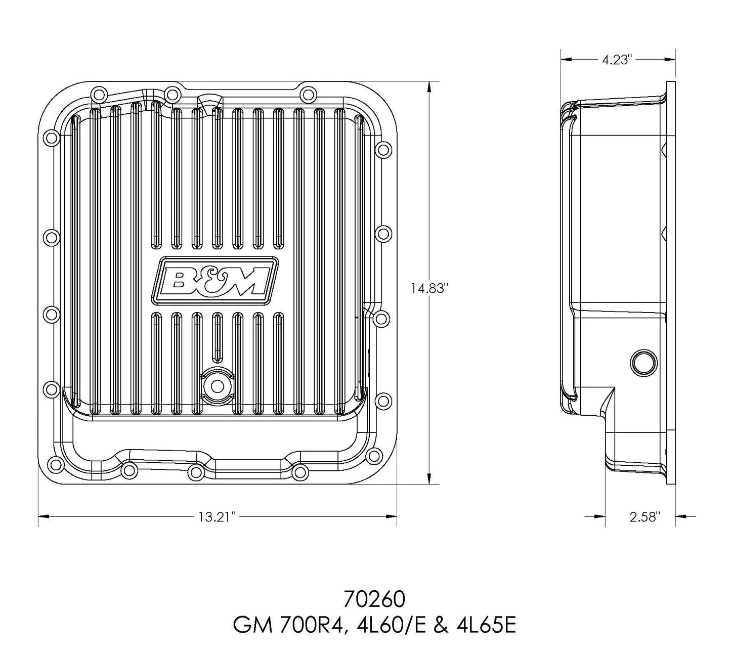 HI-TEK DEEP TRANSMISSION PAN,ALUMINUM,GM TH700R4/4L60/4L60E/4L65E