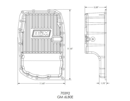 HI-TEK DEEP TRANSMISSION PAN,07-22 GM 1500,6L80E,ALUM
