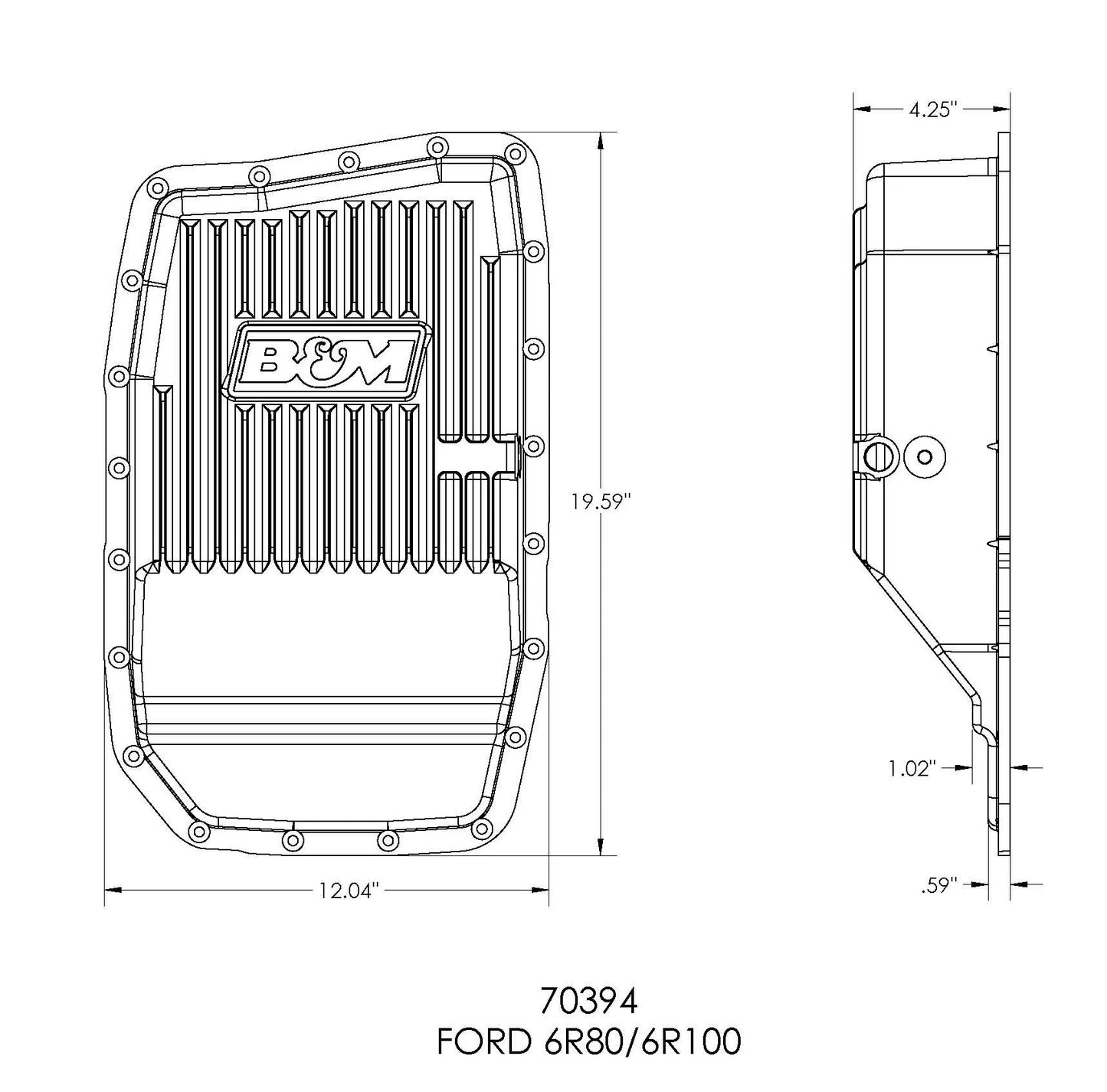 HI-TEK DEEP TRANSMISSION PAN,BLACK ALUMINUM,09-21 F-150 6R80,17-21 F-250 6R100