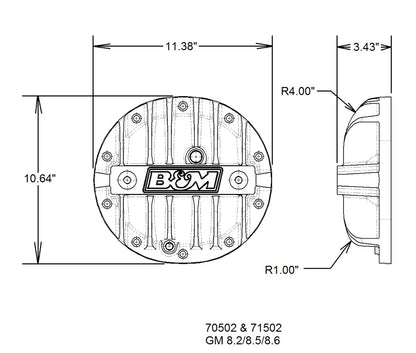 HI-TEK ALUMINUM DIFFERENTIAL COVER,GM 8.2"/8.5"/8.6" 10-BOLT,BLACK