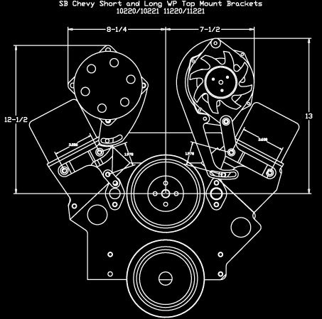 SBC SWP,V-BELT TOP BRACKET KIT,POL,ALTERNATOR