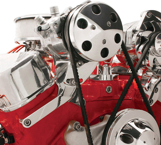 BBC SWP,V-BELT TOP BRACKET KIT,POLISHED,AC