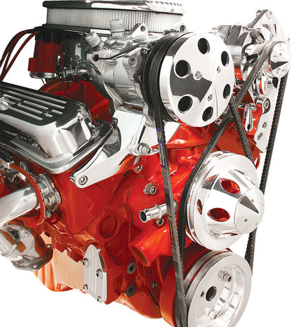 SBC VORTEC SWP,V-BELT TOP BRACKET,POLISHED,AC