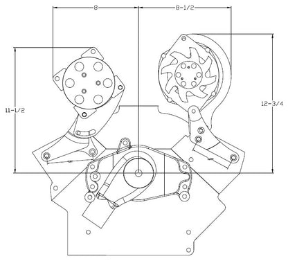 SBC VORTEC SWP,V-BELT TOP BRACKET,POLISHED,AC