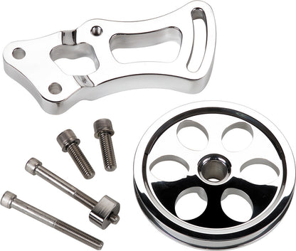 SBC,LWP,PS BRACKET & V-GROOVE PULLEY,POL