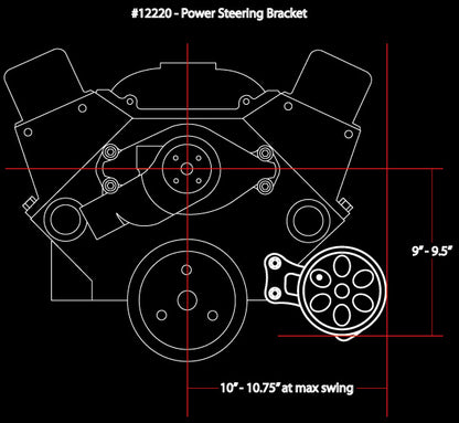 SBC,LWP,PS BRACKET & V-GROOVE PULLEY,POL