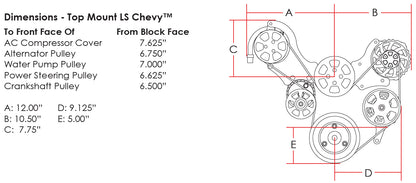 LS7,SERPENTINE TOP KIT,POL,AC/ALT/WP