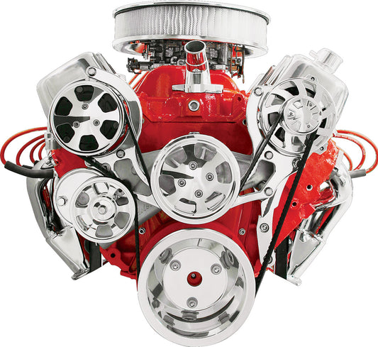 BBC,SERPENTINE KIT,POL,AC/BILLET ALT/WP,PREM.