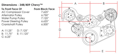 348/409,SERPENTINE KIT,BLACK,ALT/PS/WP