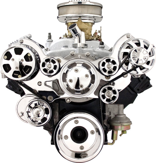 SB/BB PONTIAC,SERPENTINE KIT,POL,AC/ALT/WP