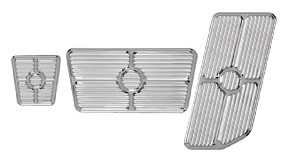 PEDAL KIT,3 PC,DODGE,FORD,GM TRUCK,GROOVED,POLISHED
