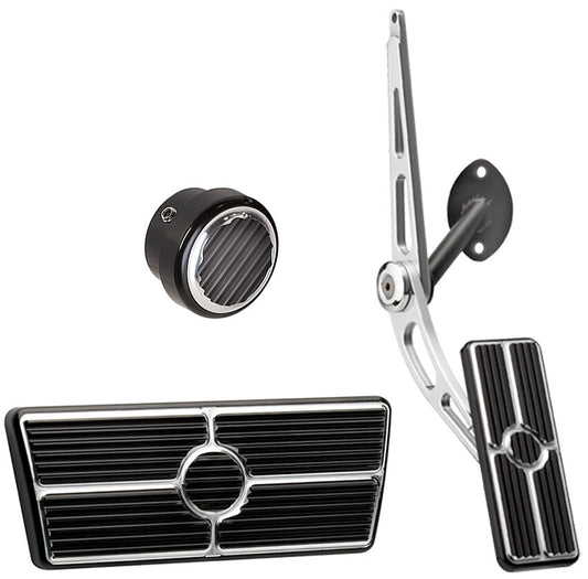 PEDAL KIT,55-57,CABLE,AUTO,POWER,DIM,BLACK