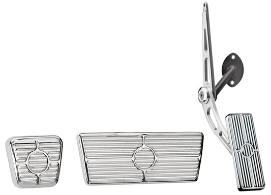 PEDAL KIT,67-69,CABLE,AUTO,E-BRAKE,POLISHED