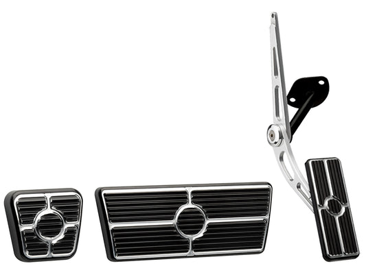 PEDAL KIT,67-69,CABLE,AUTO,E-BRAKE,BLACK