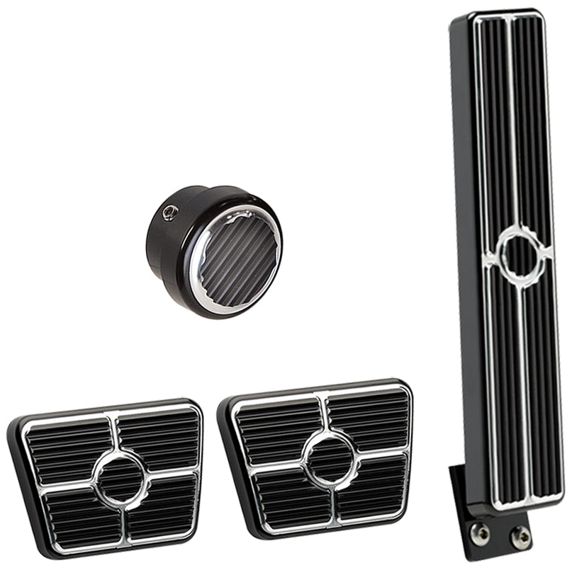 PEDAL KIT,55-57,FLOOR,MANUAL,DIMMER,BLACK