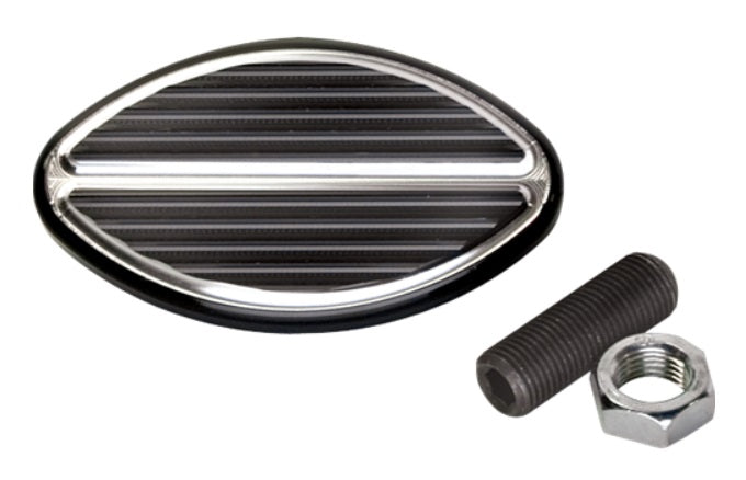 BRAKE/CLUTCH PEDAL PAD,ROD,OVAL,BLACK