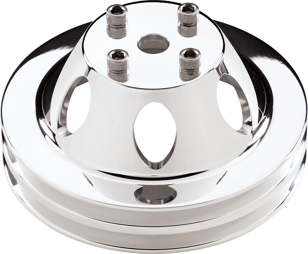 WP PULLEY,SBC/BBC,LWP,POLISHED,V-BELT,2 GROOVE