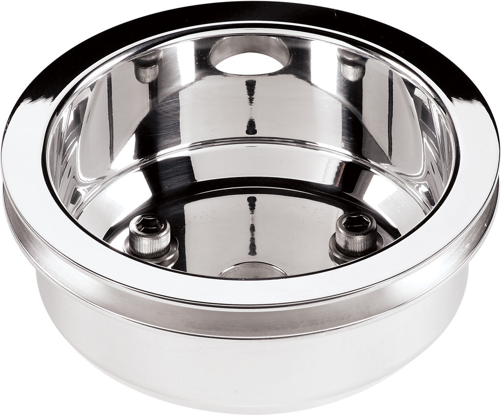 CRANK PULLEY,SBC,LWP,POLISHED,V-BELT,1 GROOVE