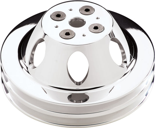WP PULLEY,SBC,SWP,POLISHED,V-BELT,2 GROOVE