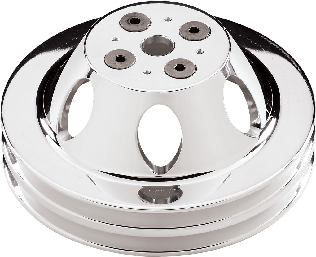 WP PULLEY,BBC,SWP,POLISHED,V-BELT,2 GROOVE