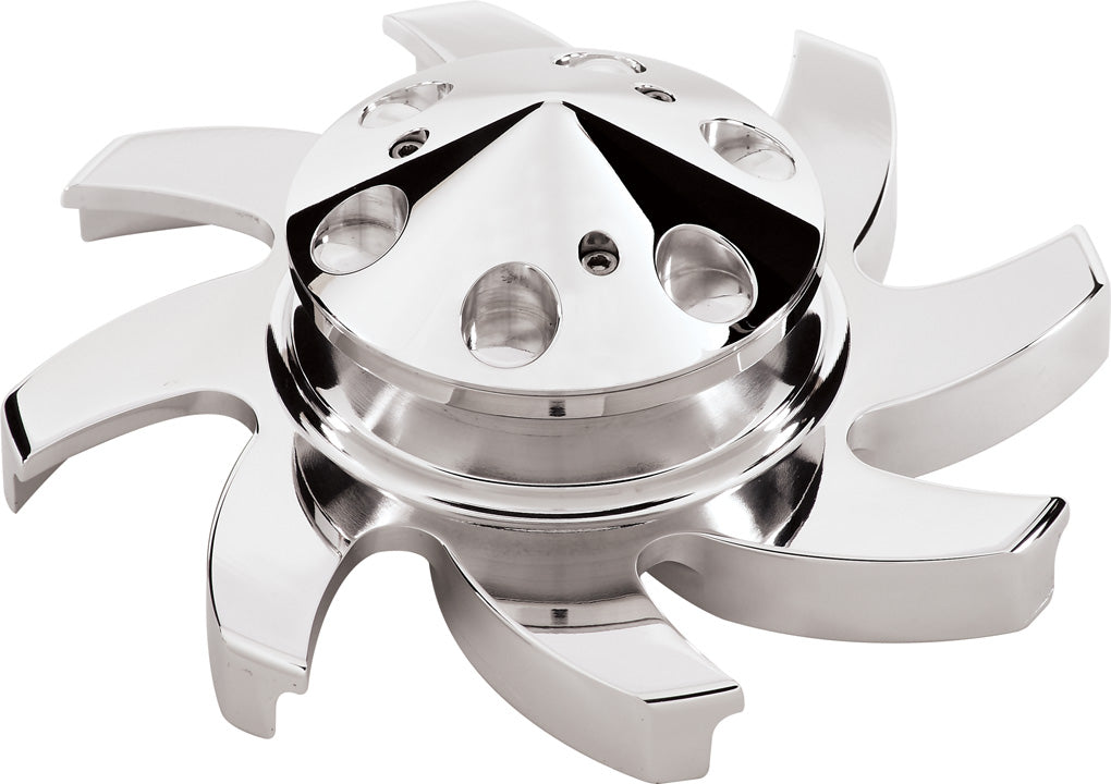 ALTERNATOR PULLEY W/FAN,V-BELT,2.5,POLISHED,BILLET