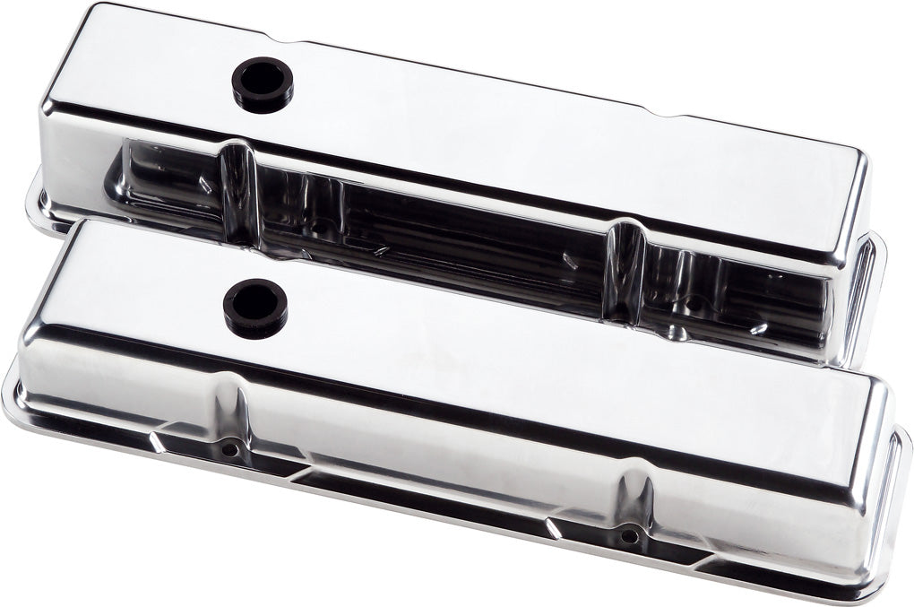 VALVE COVERS,SBC,PLAIN,TALL,POLISHED