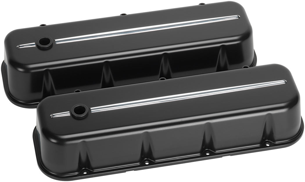 VALVE COVERS,BBC,STREAMLINE,TALL,BLK/POL