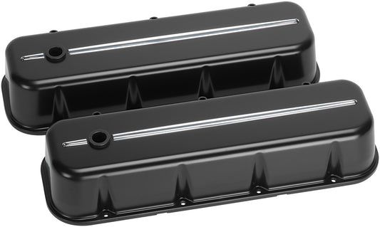 VALVE COVERS,BBC,STREAMLINE,TALL,BLK/POL
