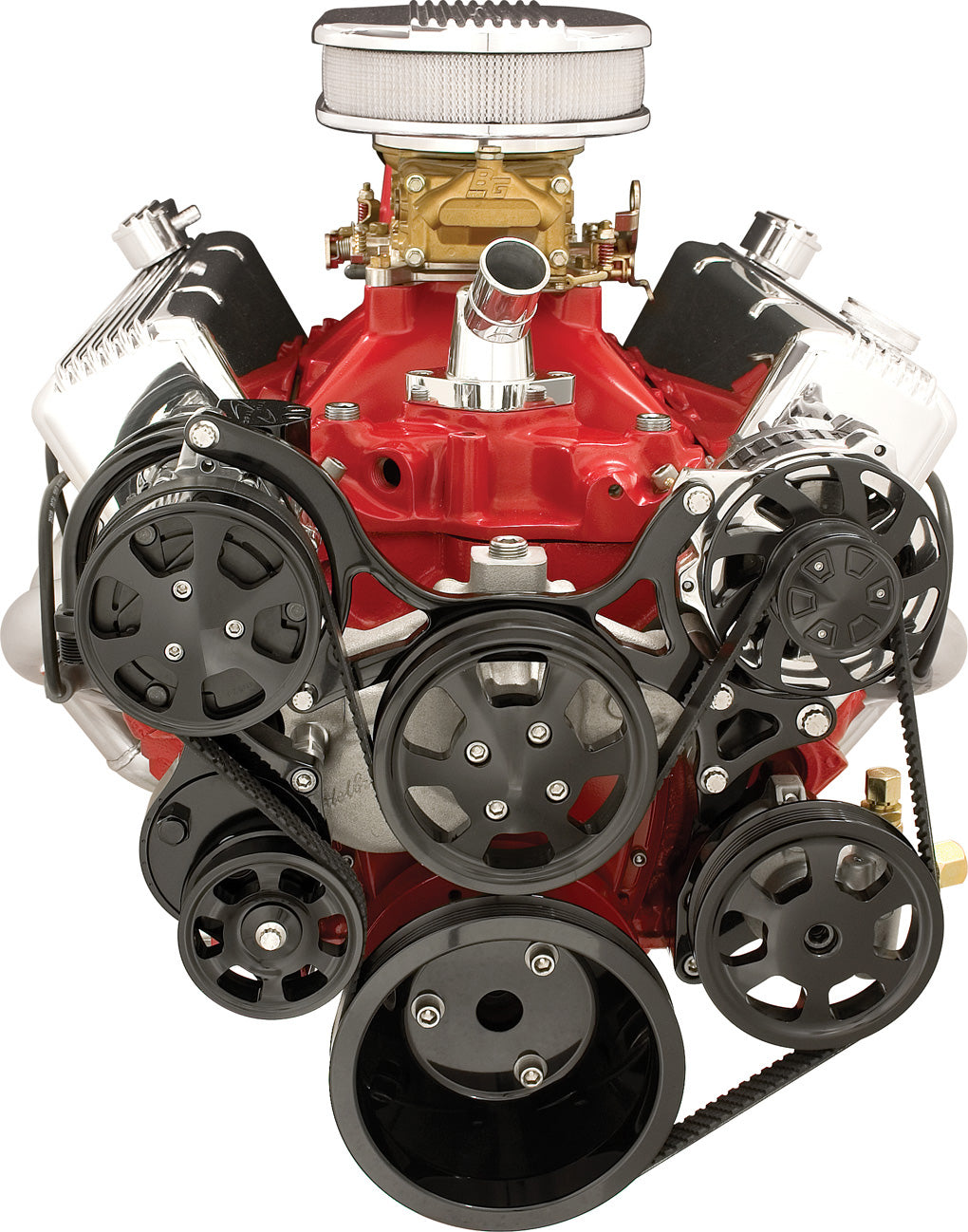 SBC,SERPENTINE KIT,BLACK,AC/ALT/PS/WP