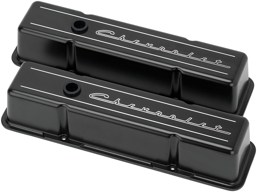 VALVE COVERS,SBC,CHEVROLET,TALL,BLACK