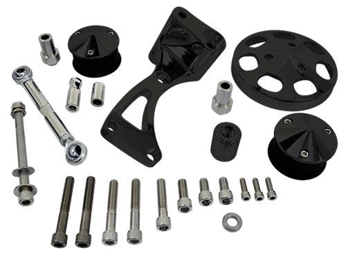 SBC,SERPENTINE CONVERSION KIT,A/C ADD-ON,BLACK