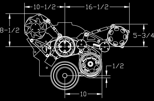 SBC LWP,TOP BRACKET KIT,POLISHED,ALTERNATOR