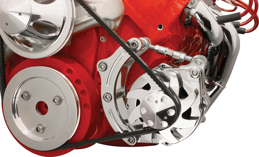 BBC SWP,V-BELT LOW BRACKET KIT,POLISHED,ALTERNATOR