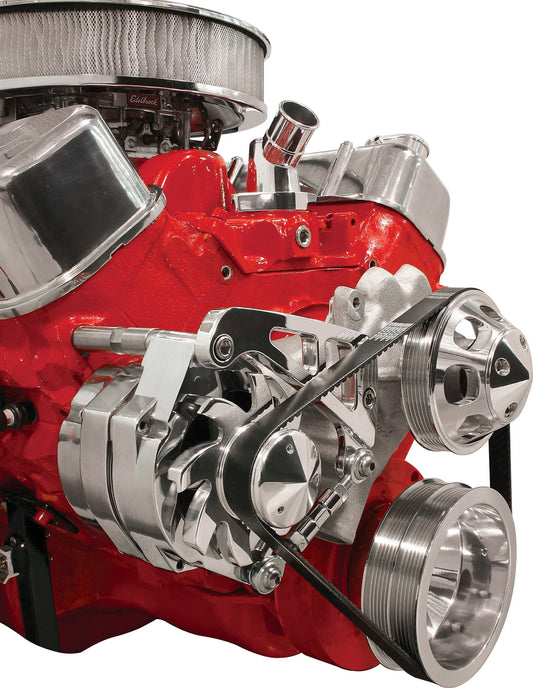 BBC LWP,MID BRACKET KIT,POLISHED,ALTERNATOR