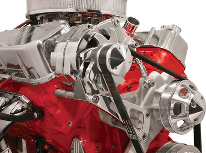 BBC LWP,TOP BRACKET KIT,POLISHED,ALTERNATOR