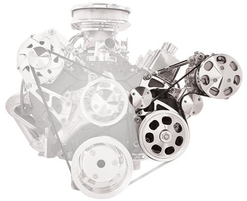 SBC,SERPENTINE CONVERSION KIT,A/C ADD-ON,BLACK