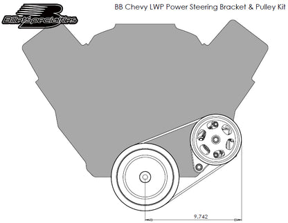 BBC,V-BELT PUMP,BRACKET,& PULLEY KIT,LWP