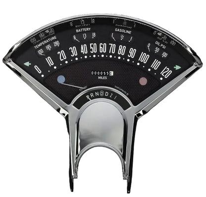 BEL ERA III GAUGE KIT,BLACK,CLOCK & GEAR INDICATOR,1955-1956 CHEVY,OVERDRIVE