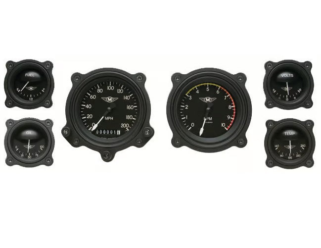 MOAL BOMBER 6 GAUGE SET W/BEZELS