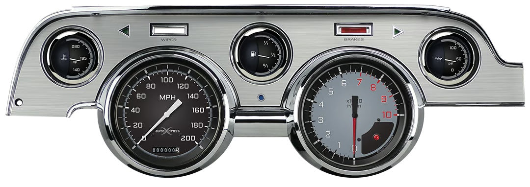AUTO CROSS PACKAGE,GRAY,BRUSHED ALUM,1967-1968 MUSTANG