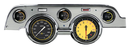 AUTO CROSS PACKAGE,YELLOW,BRUSHED ALUM,1967-1968 MUSTANG