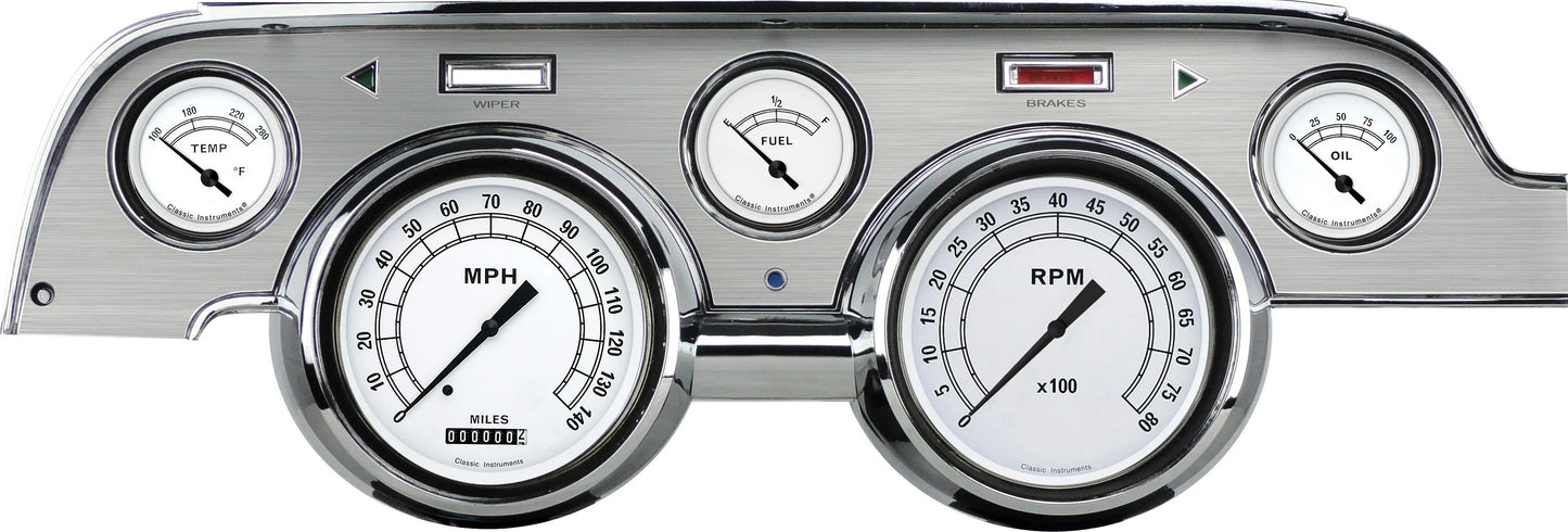CLASSIC WHITE PACKAGE,BRUSHED ALUM,1967-1968 MUSTANG
