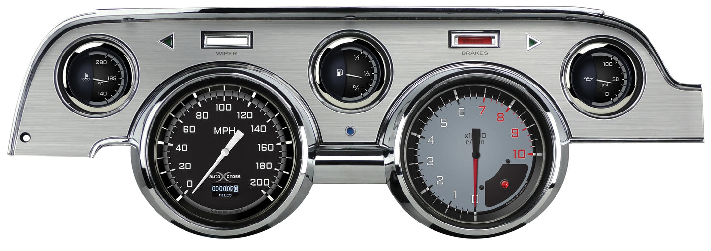 AUTO CROSS PACKAGE,GRAY,BRUSHED ALUM,1967-1968 MUSTANG,OLED