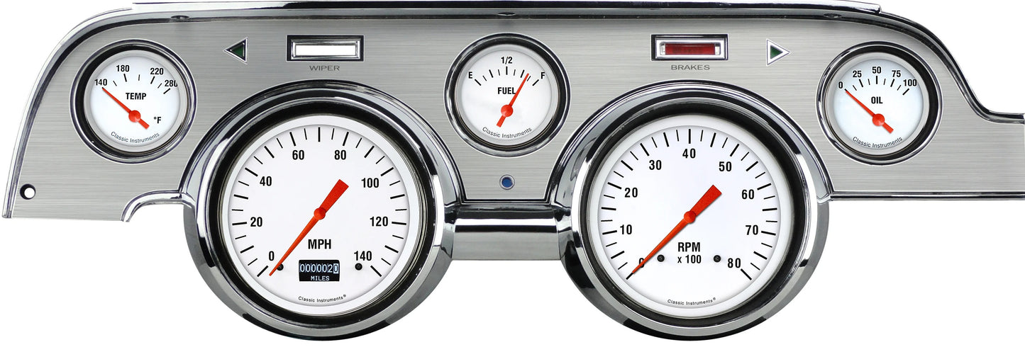 WHITE HOT PACKAGE,BRUSHED ALUM,1967-1968 MUSTANG,OLED