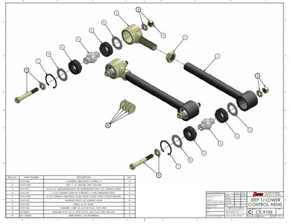 JOHNNY JOINT LOWER ARMS,FRONT OR REAR,TJ/LJ