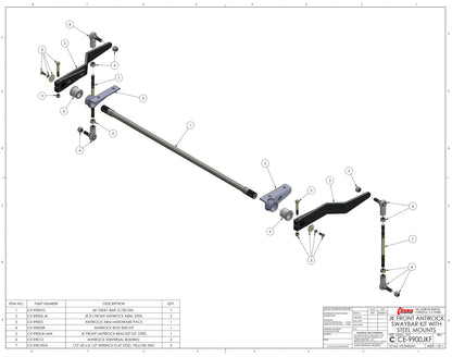 ANTIROCK FRONT & REAR SWAY BARS,JK 2-DOOR