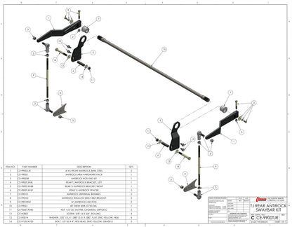 ANTIROCK REAR SWAY BAR KIT,JEEP TJ/LJ