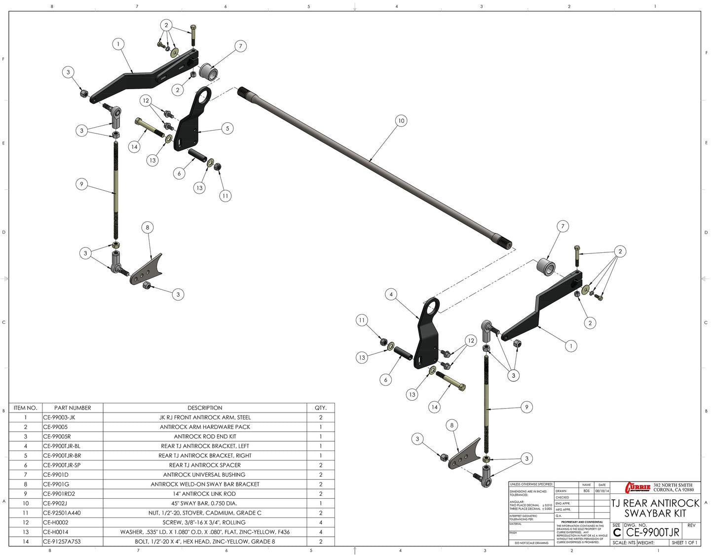ANTIROCK FRONT & REAR SWAY BARS,JEEP TJ