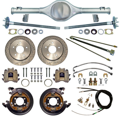 66-77 BRONCO REAR END & BRAKES,11" DISC,DRILLED ROTORS