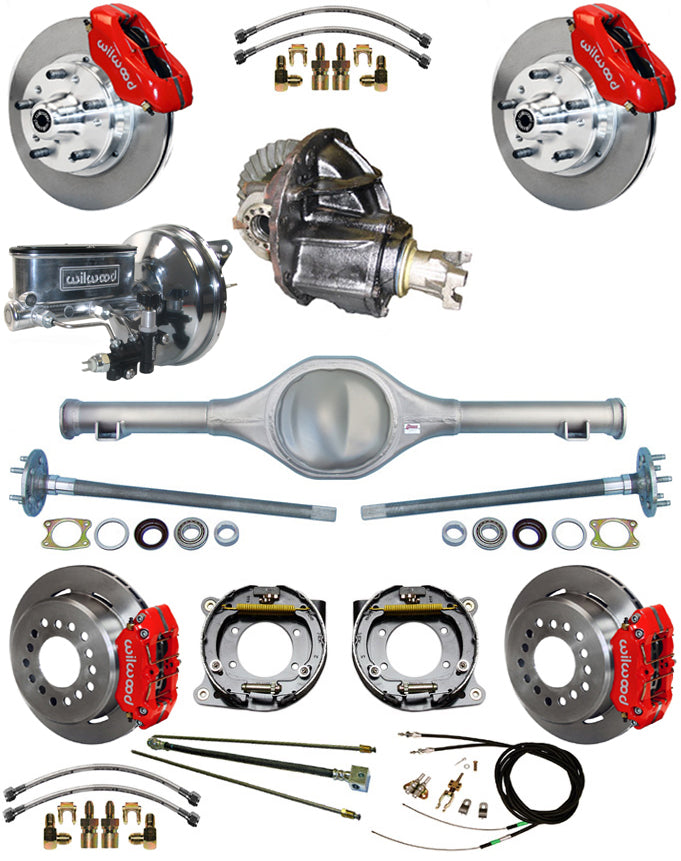 67-70 FULL SUSPENSION,11" BRAKES,REAR KIT,RED